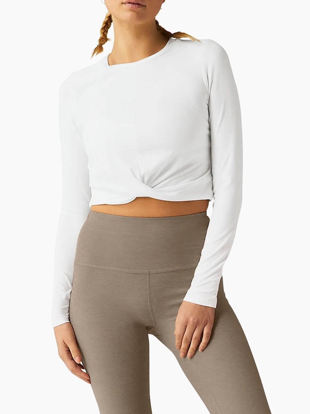 Beyond yoga white cropped long sleeve top women’s XS. Made in USA